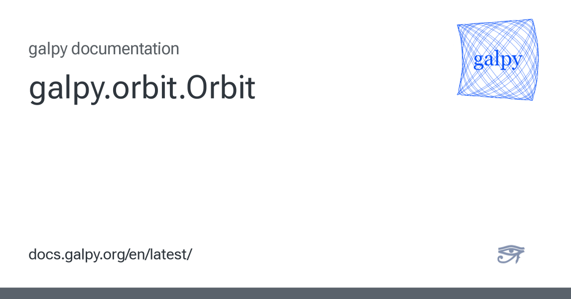 galpy.orbit.Orbit — galpy v1.12.1.dev0 documentation