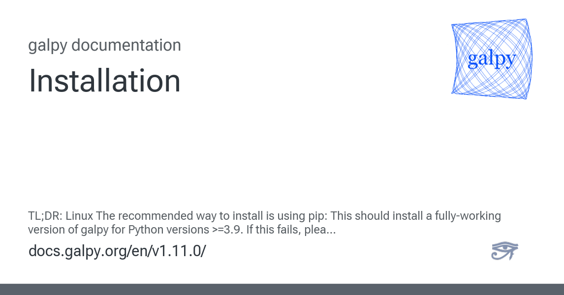 Installation — galpy v1.11.0 documentation