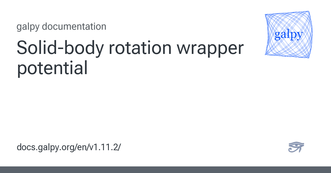 Solid-body rotation wrapper potential — galpy v1.11.2 documentation